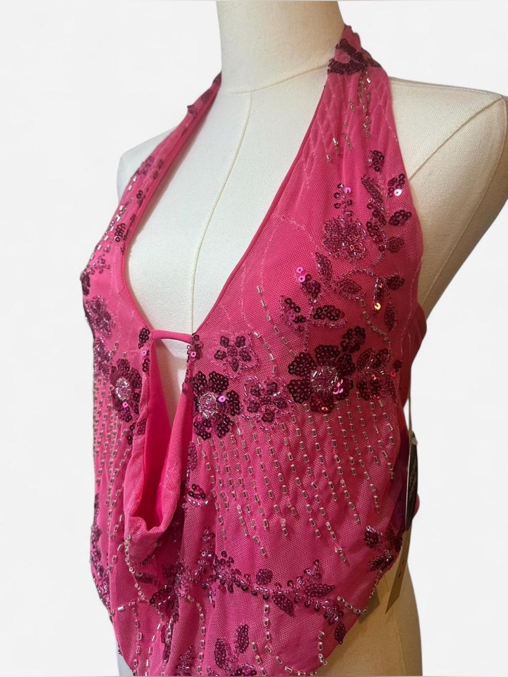 Vintage Beaded Halter Top